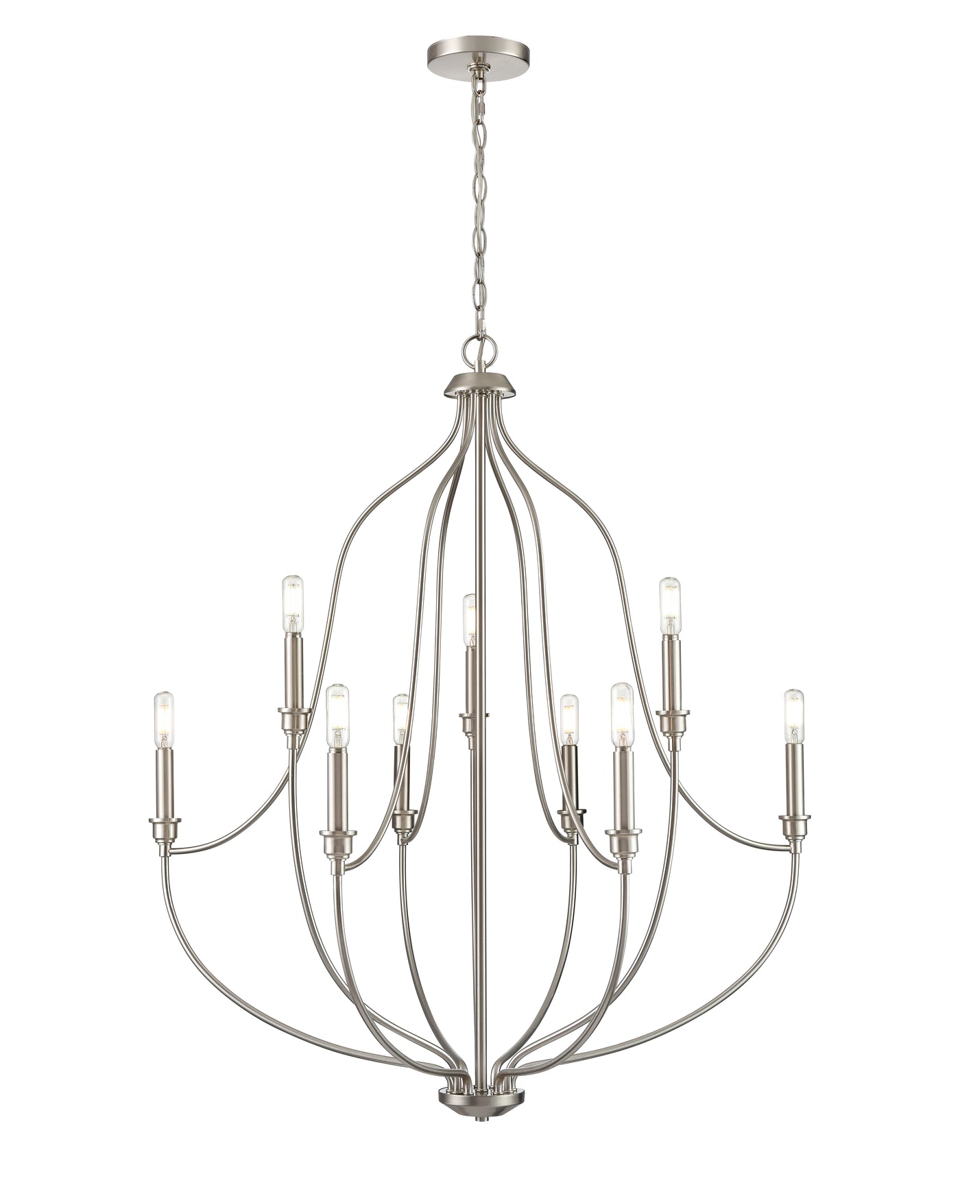 37.25'' Senoia Brushed Nickel 9 Light Chandelier