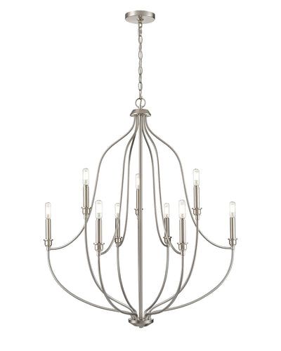 37.25'' Senoia Brushed Nickel 9 Light Chandelier