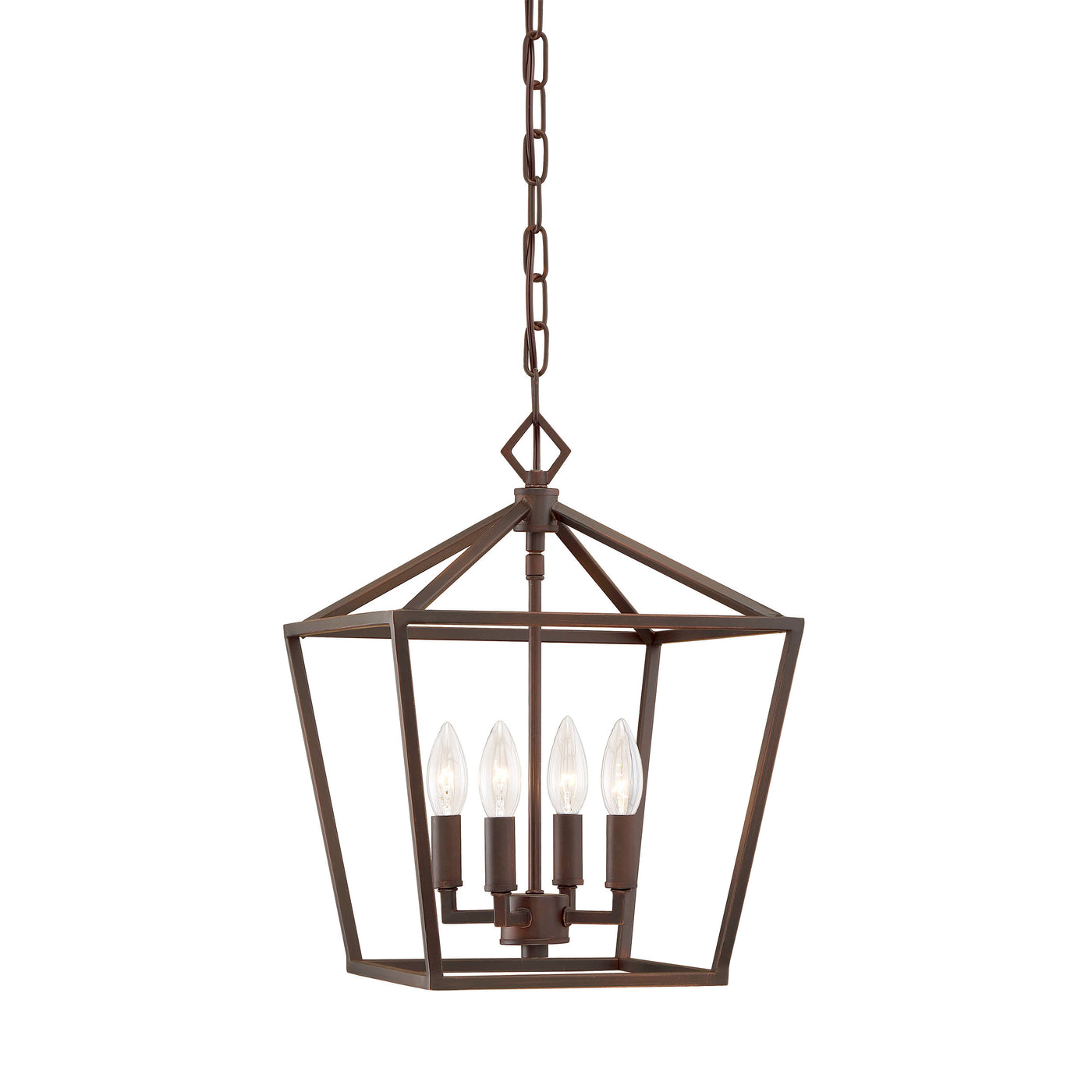 18'' Corona Rubbed Bronze 4 Light Pendant