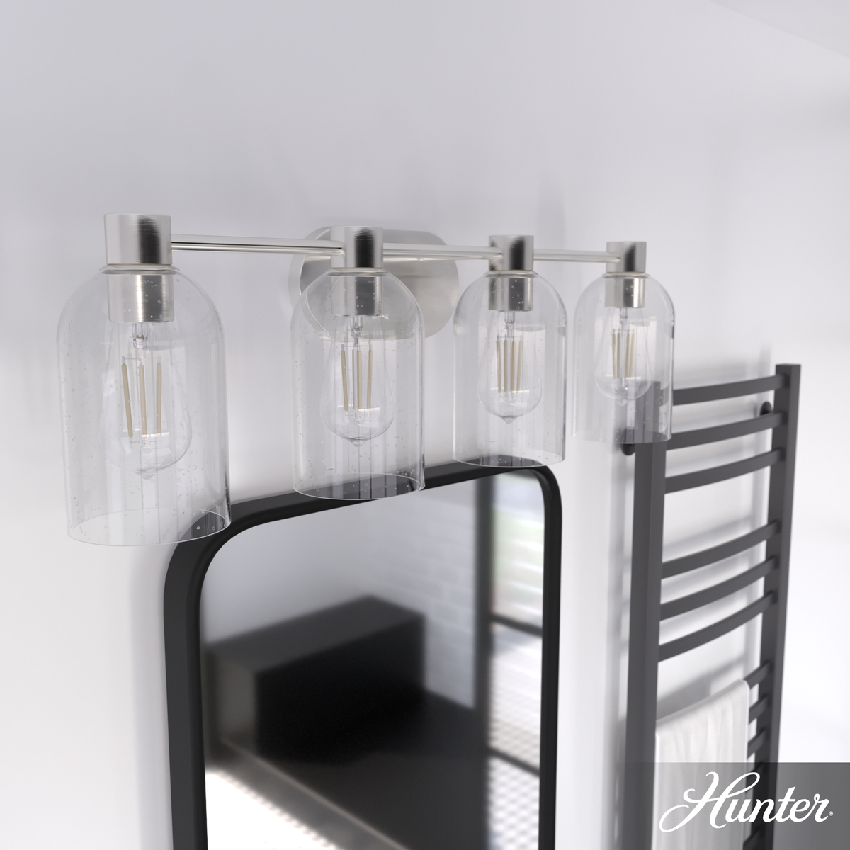 Squire Manor 40-inch 5-light Matte Black and Dark Ash Linear Chandelier