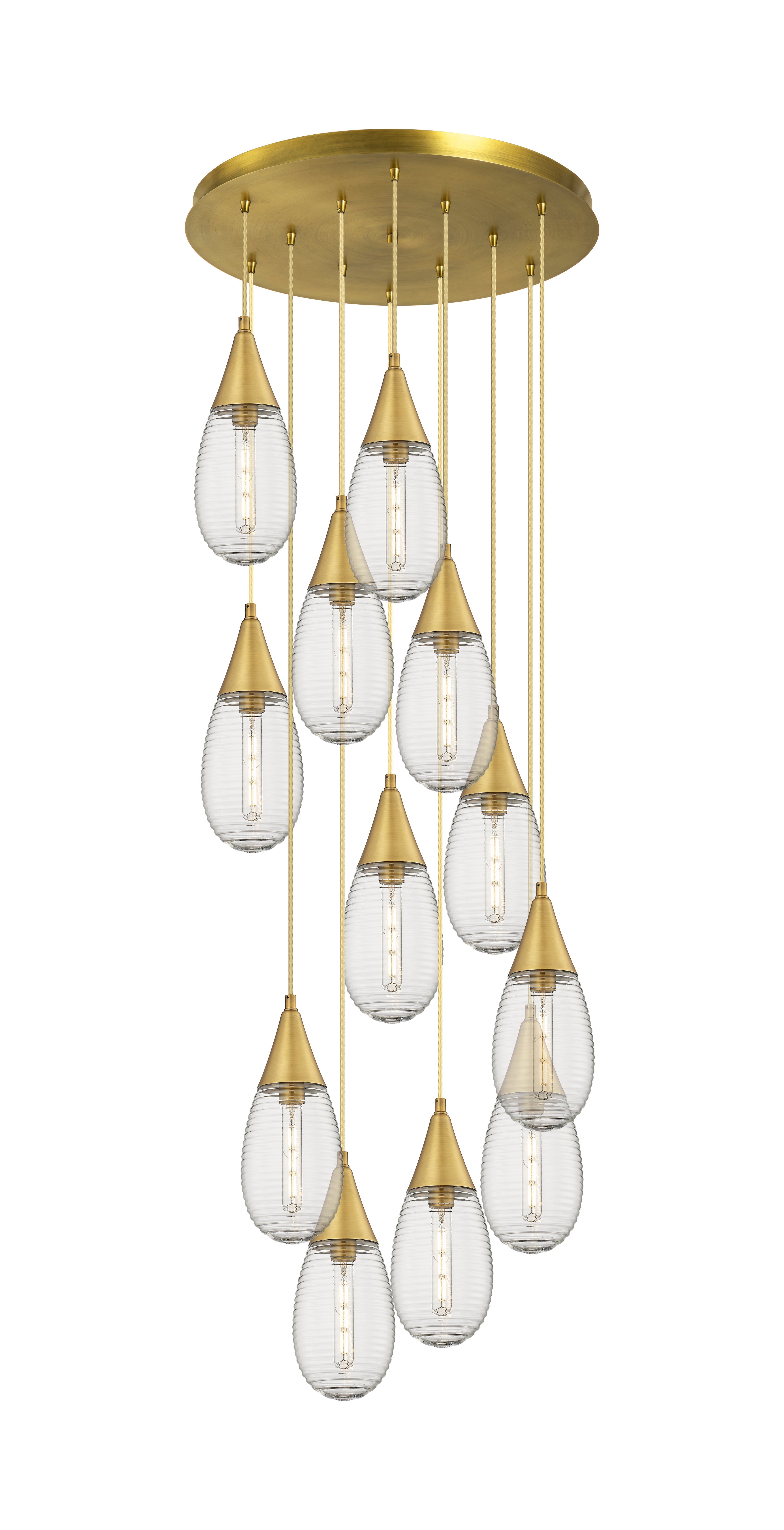Downtown Urban Multi Pendant Brushed Brass