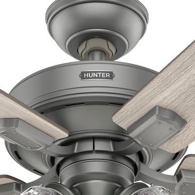 52 inch Crestfield Matte Silver Ceiling Fan with LED Light Kit and Handheld Remote
