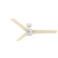 52 inch Cassius Fresh White Damp Rated Ceiling Fan and Pull Chain