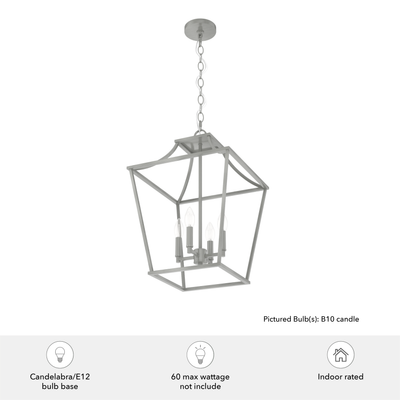 Laurel Ridge 15-inch 4-light Brushed Nickel Lantern Pendant