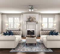 52 inch Builder Matte Silver Low Profile Ceiling Fan with LED Light Kit and Pull Chain