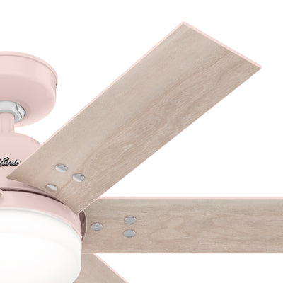 44 inch Pacer Blush Pink Ceiling Fan with LED Light Kit and Handheld Remote
