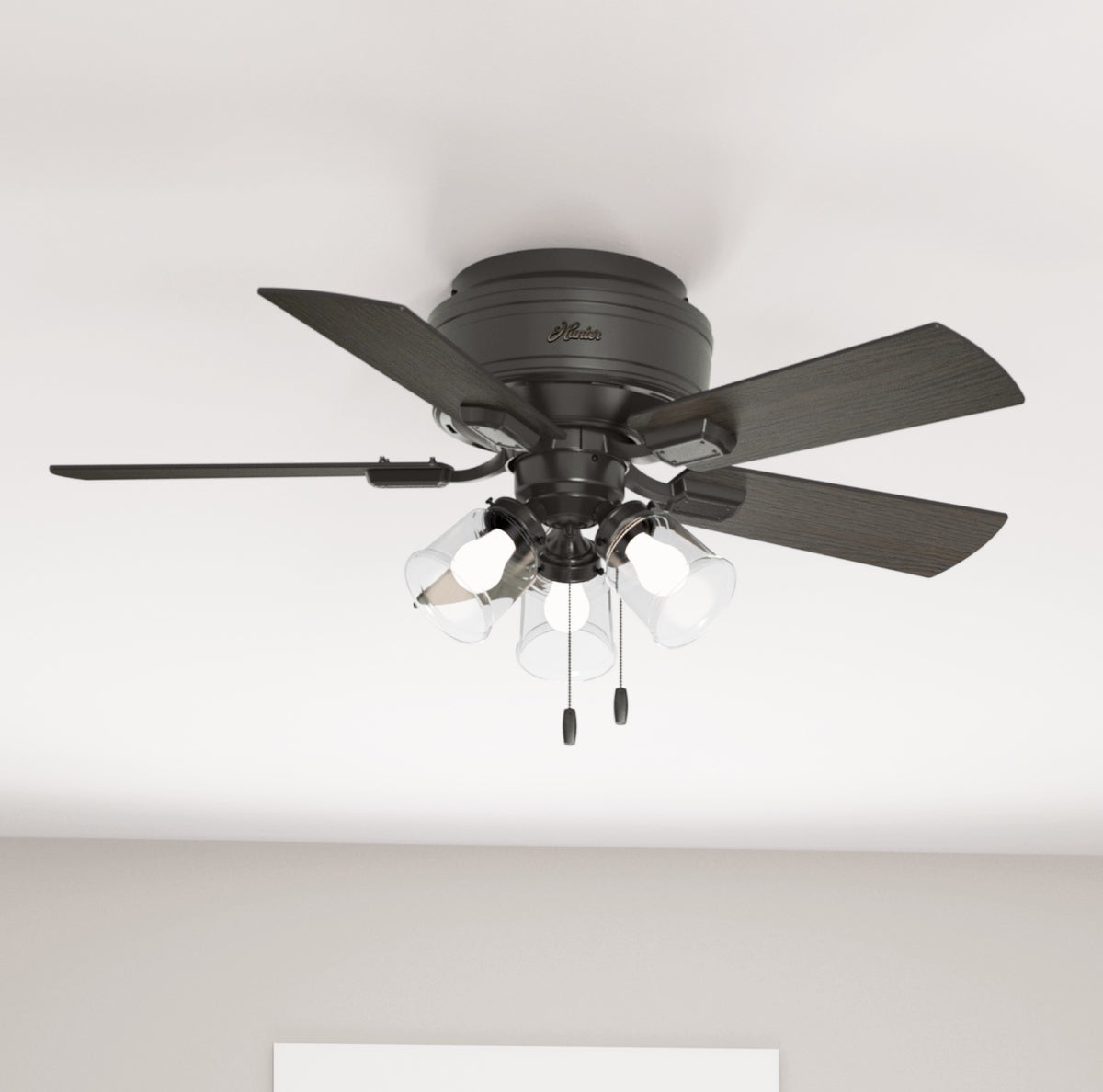 42 inch Crestfield Noble Bronze Low Profile Ceiling Fan with LED Light Kit and Pull Chain