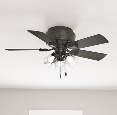 42 inch Crestfield Noble Bronze Low Profile Ceiling Fan with LED Light Kit and Pull Chain