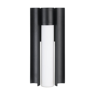 Colton 12-inch 1-light Textured Black 5CCT LED Vanity Light with Etched Opal Glass Shade