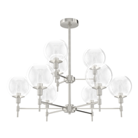 Xidane 32-inch 9-light Brushed Nickel Chandelier with Clear Glass