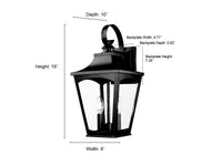 9'' Curry Powder Coated Black 2 Light Wall Sconce