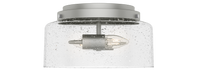 Hartland 11.5-inch 2-light Matte Silver Flush Mount Ceiling Light with Seeded Glass