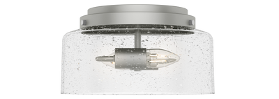 Hartland 11.5-inch 2-light Matte Silver Flush Mount Ceiling Light with Seeded Glass