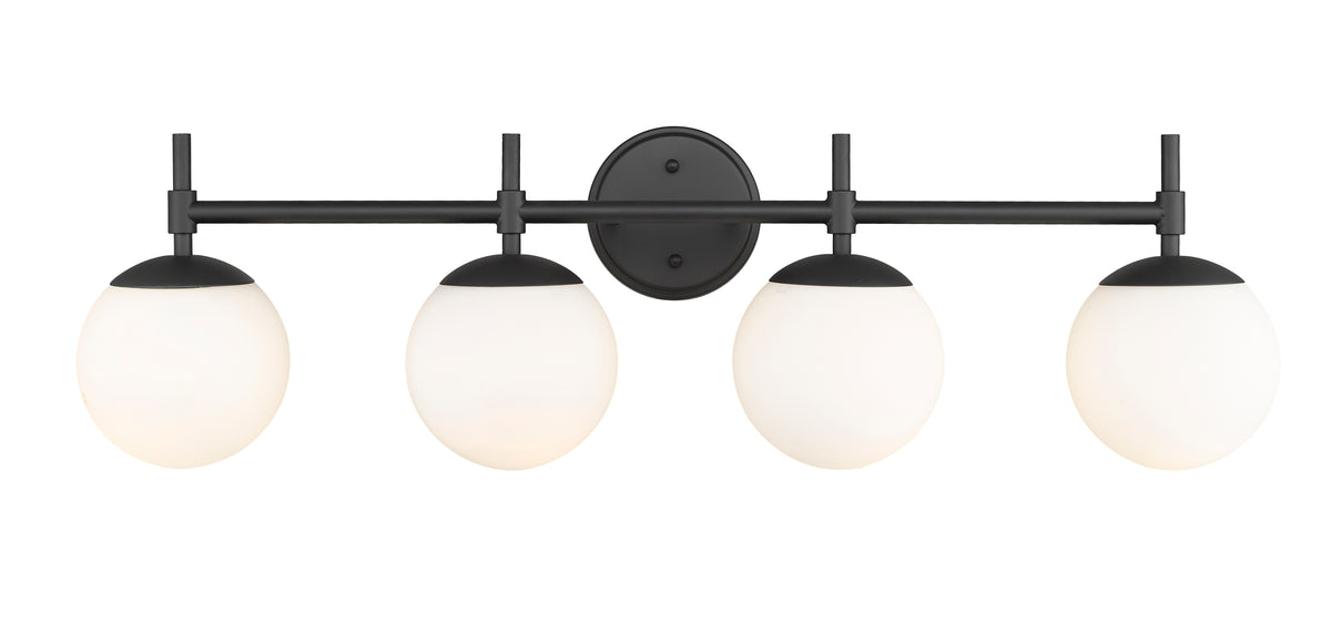 33''  Matte Black 4 Light Bath Vanity