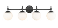 33''  Matte Black 4 Light Bath Vanity