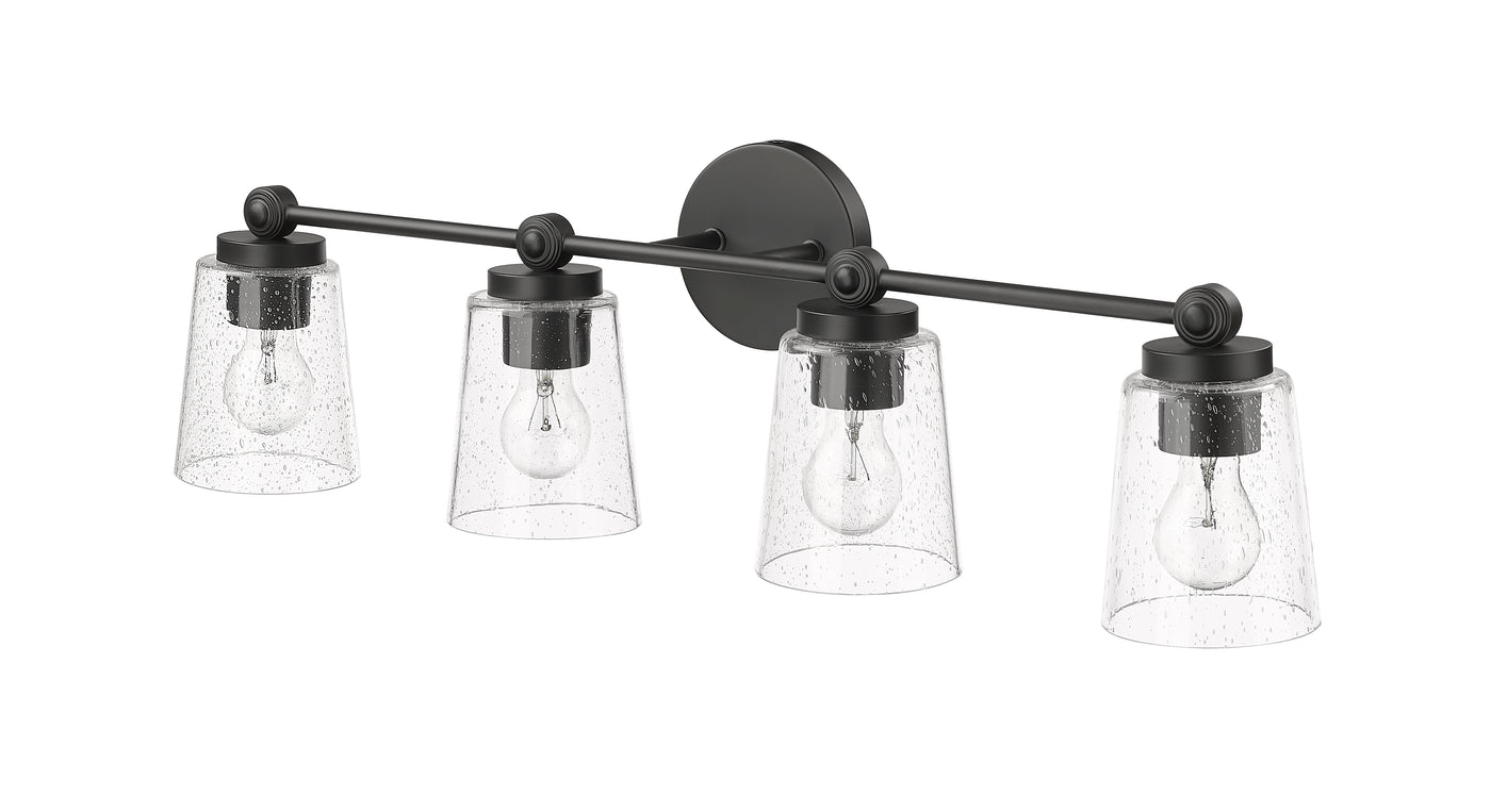 30.5'' Lauryn Matte Black 4 Light Bath Vanity