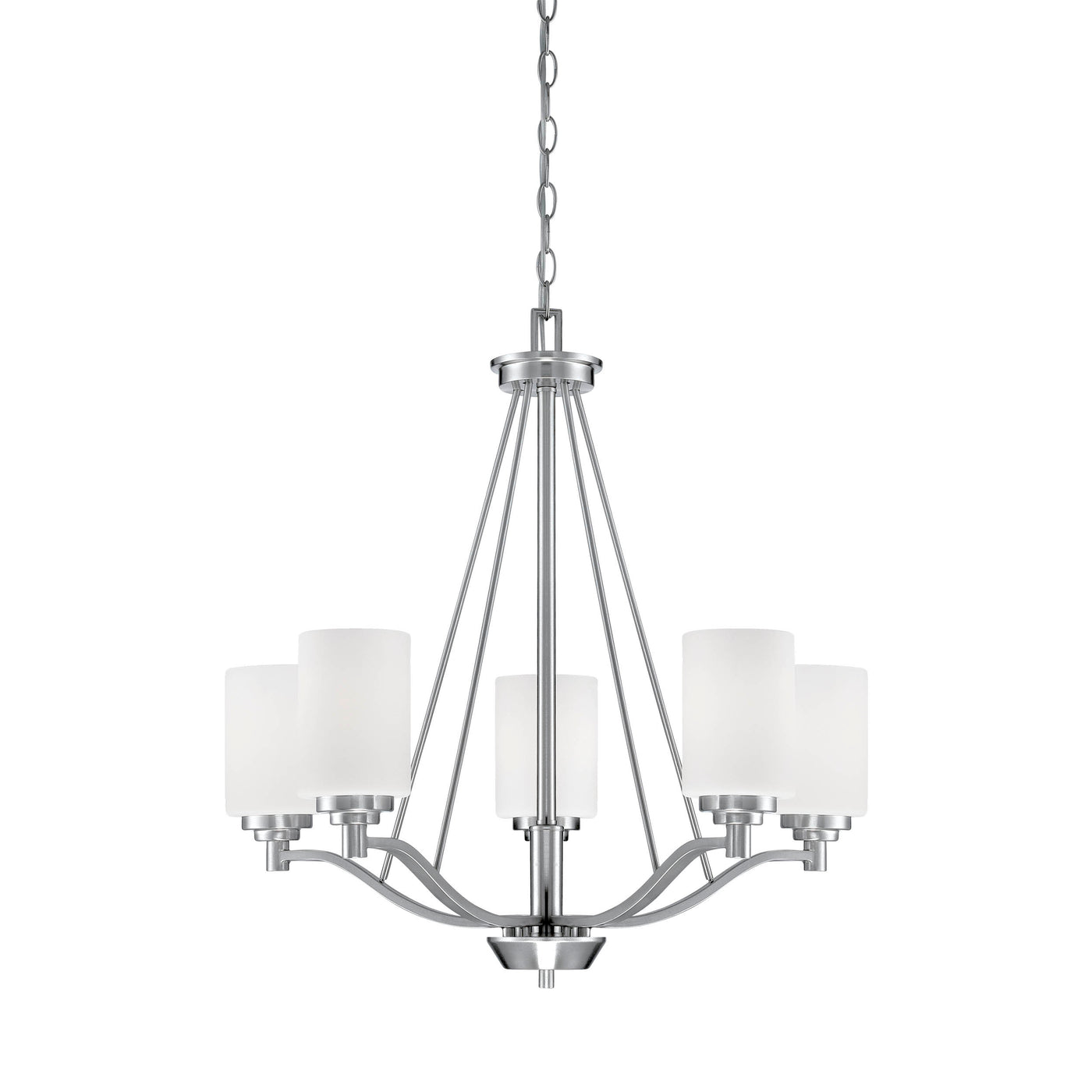 26'' Durham Satin Nickel 5 Light Chandelier