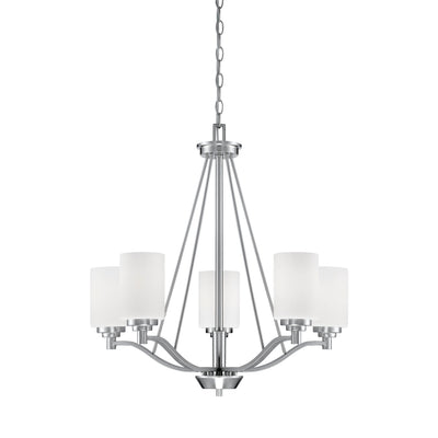 26'' Durham Satin Nickel 5 Light Chandelier