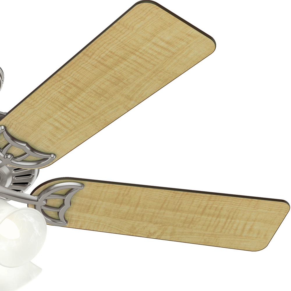 52 inch Studio Series Brushed Nickel Ceiling Fan with LED Light Kit and Pull Chain