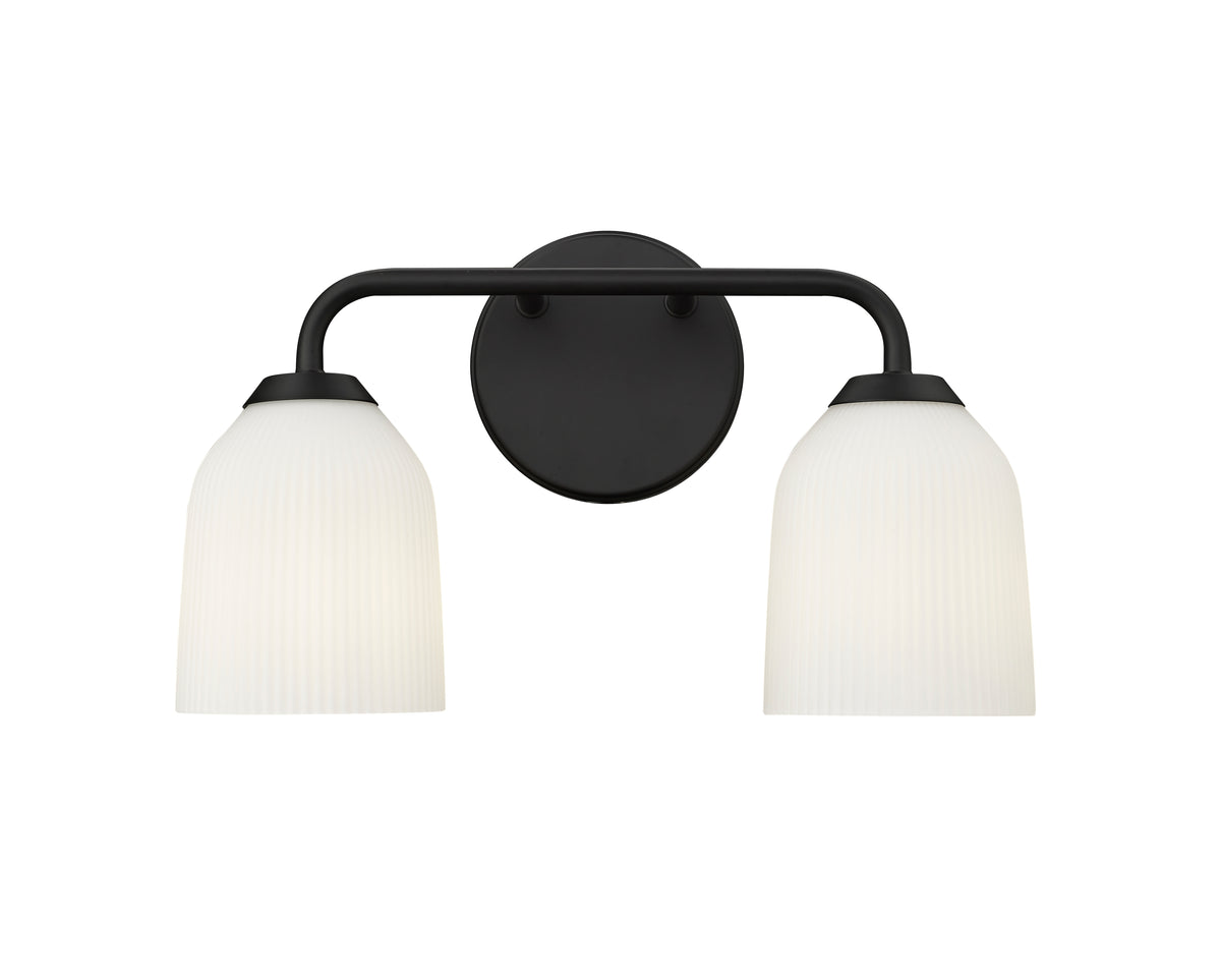 15'' Norah Matte Black 2 Light Bath Vanity