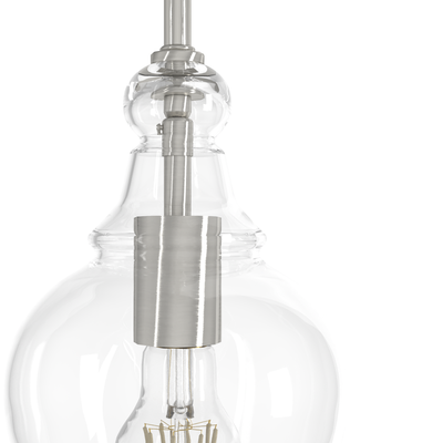 Maple Park 6-inch 1-light Brushed Nickel Pendant with Clear Glass