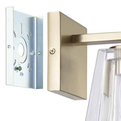 Valentin 4-inch 1-light Champagne Gold Vanity Light with Clear Pressed Glass Shade