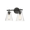 16'' Aliza Matte Black 2 Light Bath Vanity