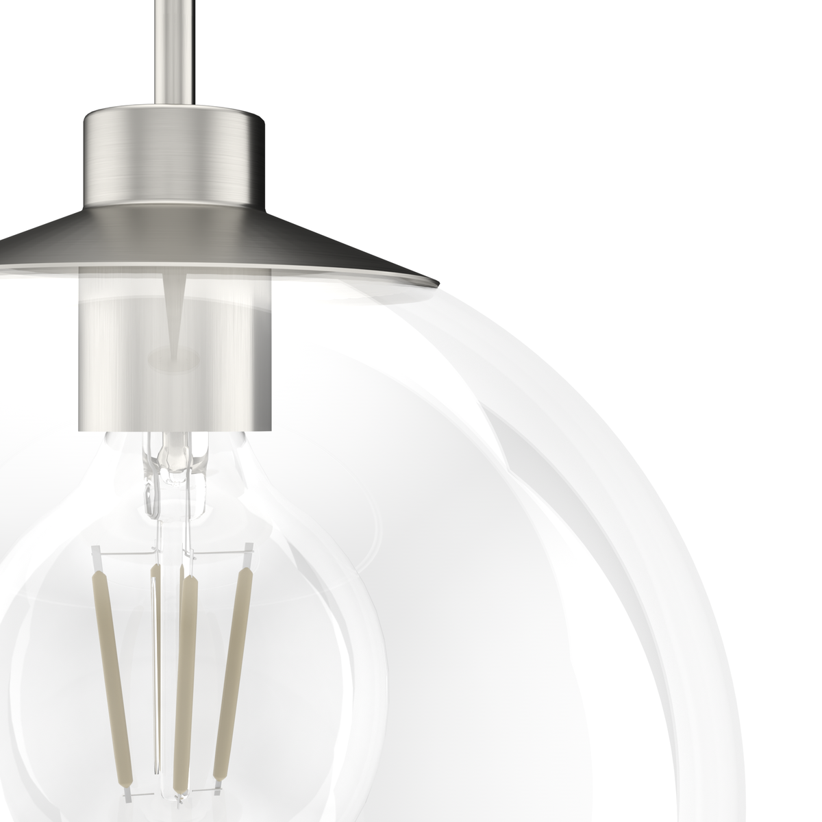 Xidane 14-inch 1-light Brushed Nickel Globe Pendant with Clear Glass