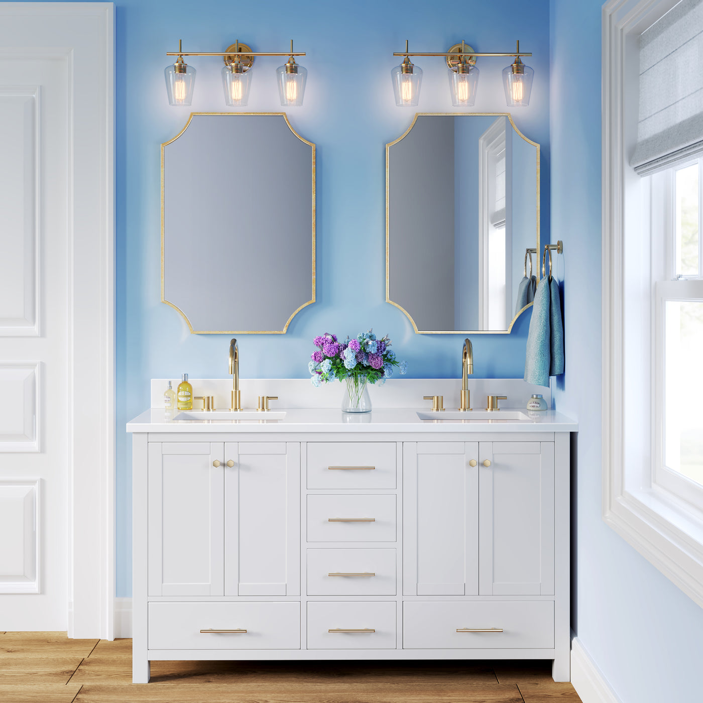 22'' Ashford Modern Gold 3 Light Bath Vanity