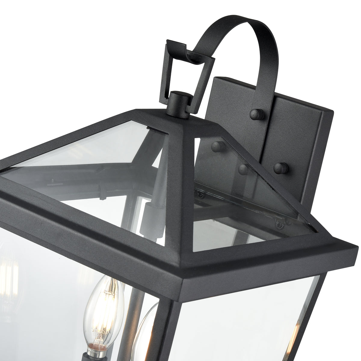 10'' Mensun Textured Black 2 Light Wall Sconce