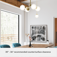 Hepburn 30-inch 4-light Modern Brass Chandelier with Cased White Glass