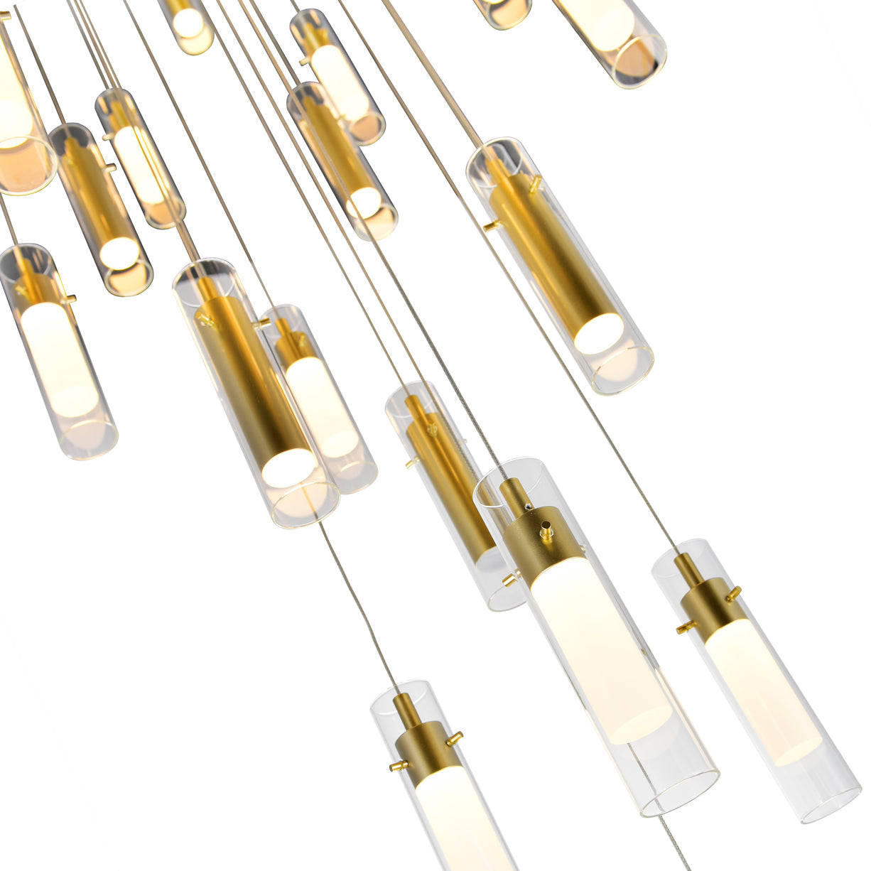 Olinda 33in Satin Gold Chandelier Integrated LED
