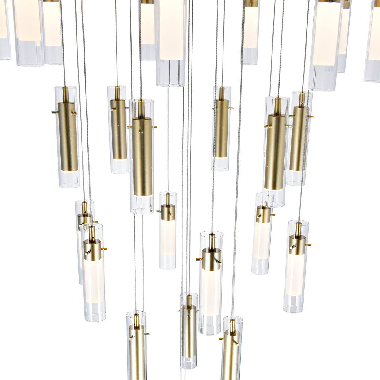 Olinda 33in Satin Gold Chandelier Integrated LED