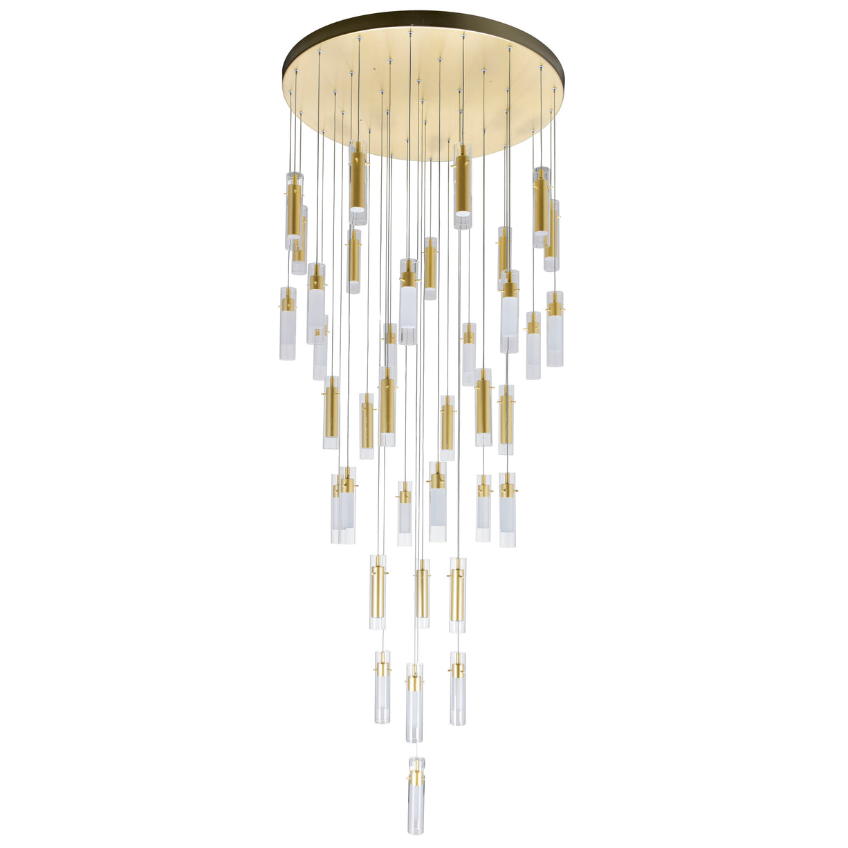 Olinda 33in Satin Gold Chandelier Integrated LED
