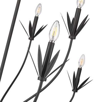 37'' Primrose Matte Black 8 Light Chandelier