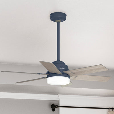 44 inch Pacer Indigo Blue Ceiling Fan with LED Light Kit and Handheld Remote