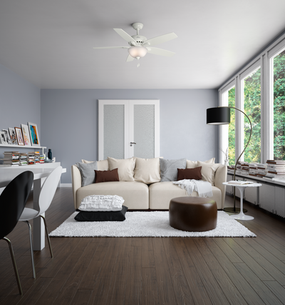 52 inch Newsome Fresh White LED Ceiling Fan with Pull Chain