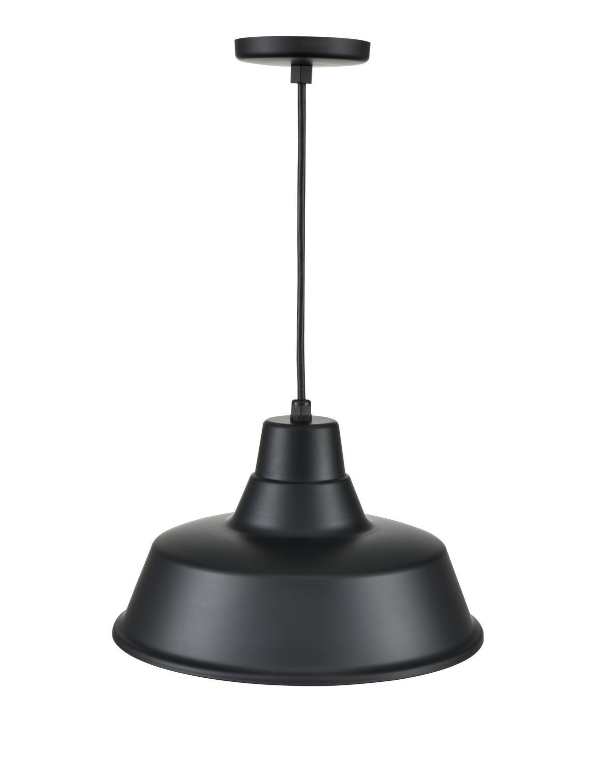 14-inch R Series Satin Black 1-Light Black Glass Pendant Light