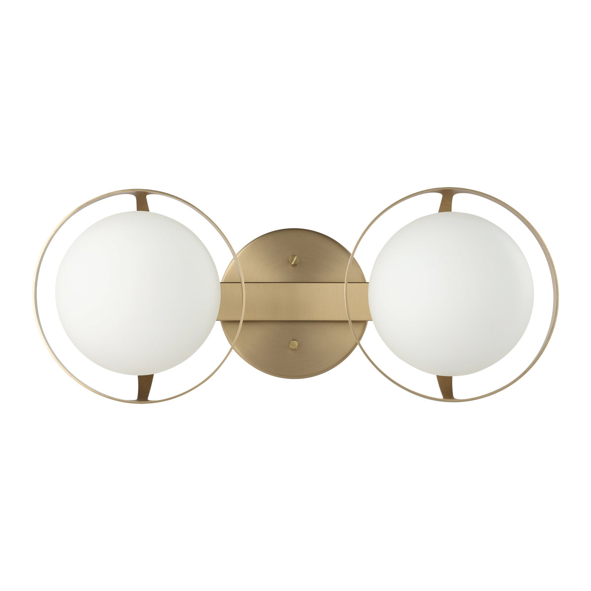 Parker 16-inch 2-light Champagne Gold Vanity Light with Etched Opal Glass Shades