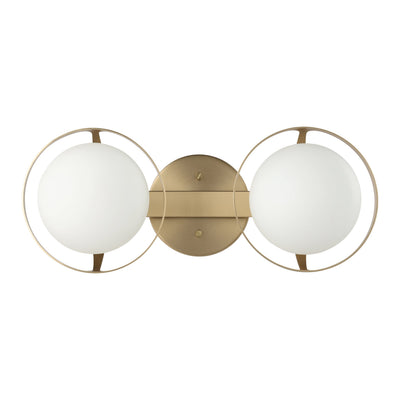 Parker 16-inch 2-light Champagne Gold Vanity Light with Etched Opal Glass Shades