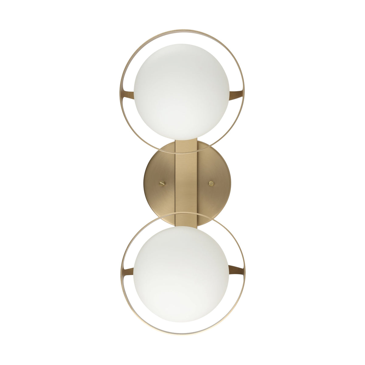 Parker 16-inch 2-light Champagne Gold Vanity Light with Etched Opal Glass Shades