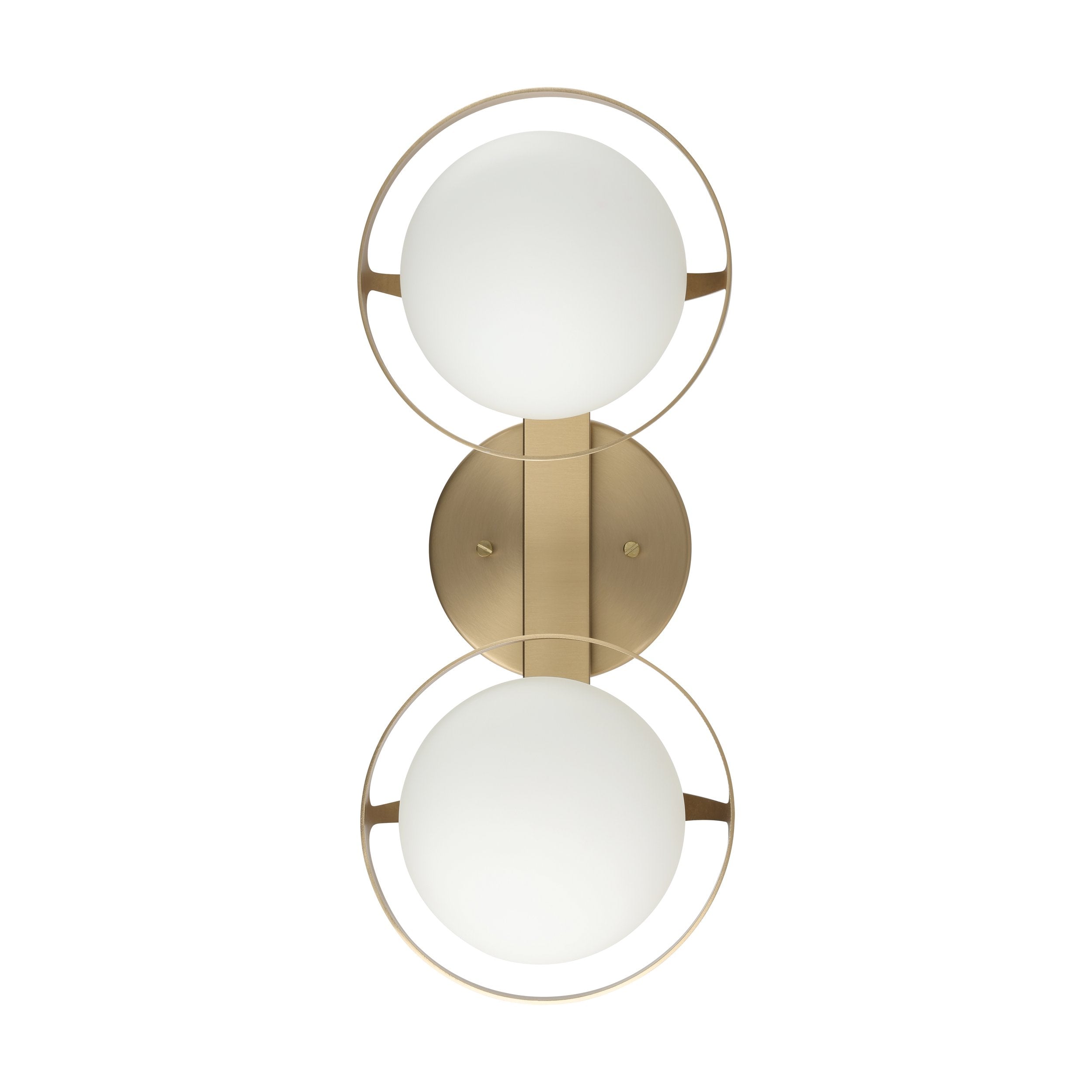 Parker 16-inch 2-light Champagne Gold Vanity Light with Etched Opal Glass Shades