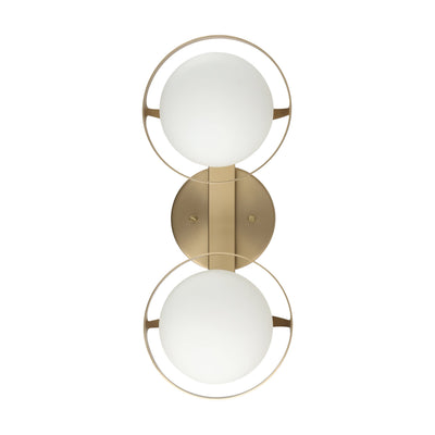 Parker 16-inch 2-light Champagne Gold Vanity Light with Etched Opal Glass Shades