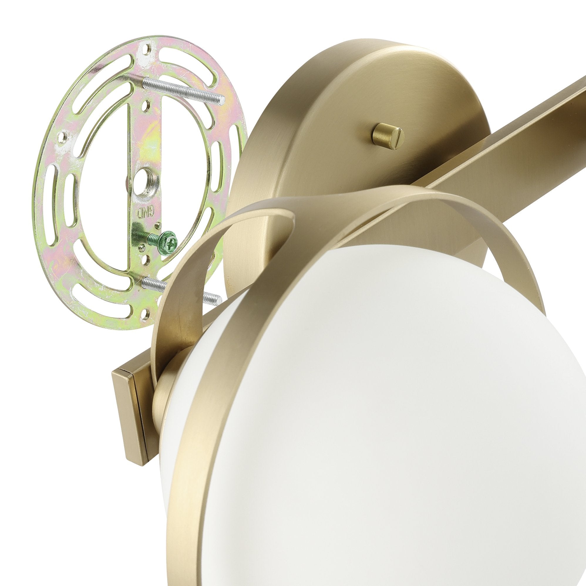 Parker 16-inch 2-light Champagne Gold Vanity Light with Etched Opal Glass Shades