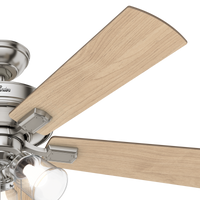 52 inch Crestfield Brushed Nickel Ceiling Fan with LED Light Kit and Pull Chain