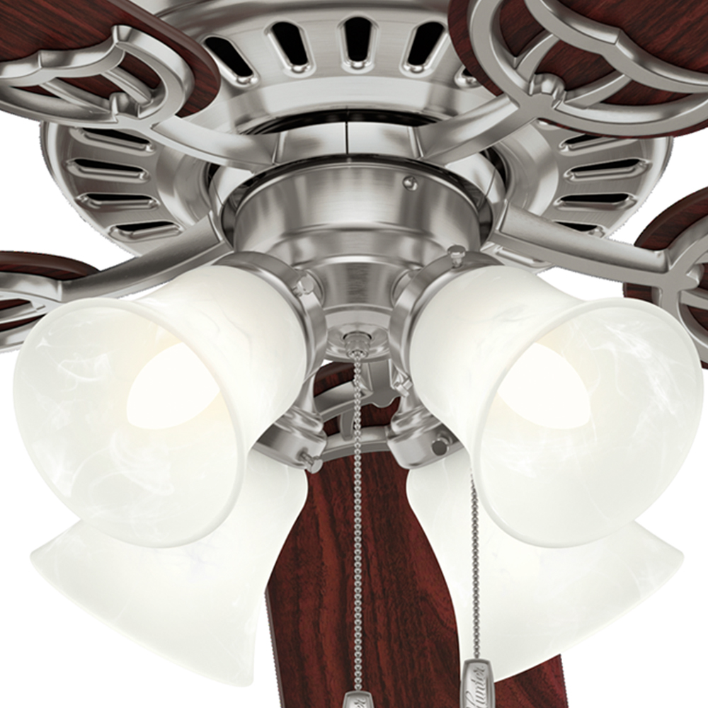 52 inch Studio Series Brushed Nickel Ceiling Fan with LED Light Kit and Pull Chain