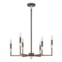 Montclair 26-inch 6-light Forged Bronze and Natural Alabaster Chandelier