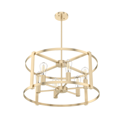 Astwood 26-inch 6-light Alturas Gold Drum Chandelier with Clear Glass
