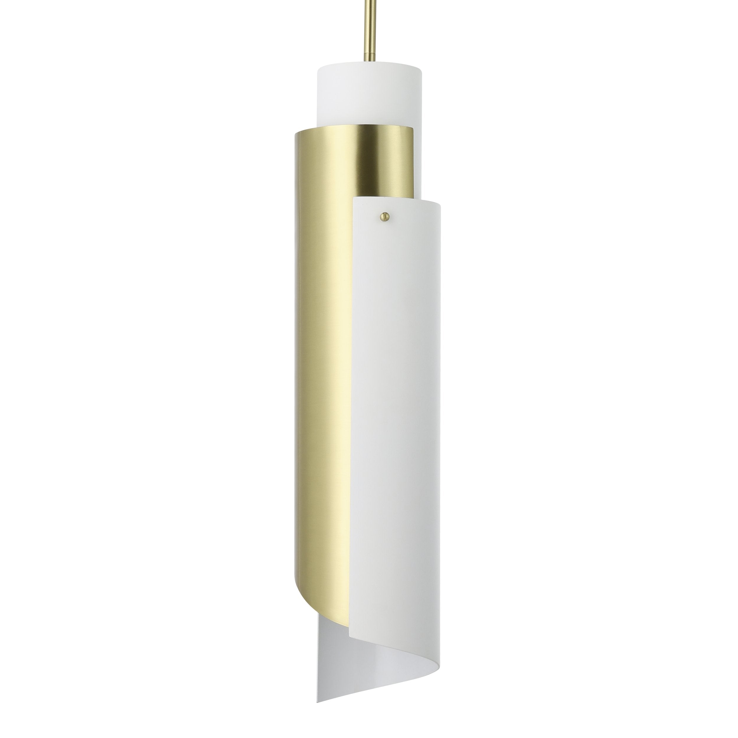 Enzio 6-inch 1-light Brushed Gold Pendant Light with Brushed Gold and Matte White Metal Shade