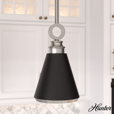Ontario 17-inch 3-light Matte Black Pendant with Clear Glass
